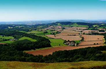 Fototapeta na wymiar Coloured fields panorama