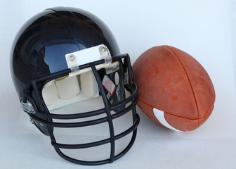 Football with helmet