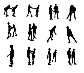 Menschen auf Inlineskates