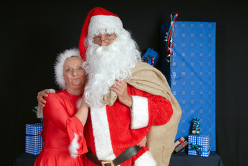 Santa Claus and woman