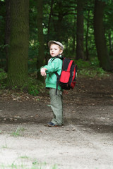 The little boy in the forest