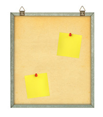 pinboard with adhesive notes