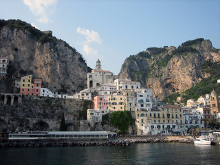 Fototapeta na wymiar Amalfi Town Od Ferry