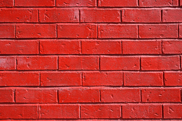 Red painted brick wall