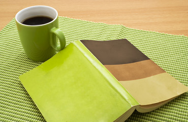 Book and coffee