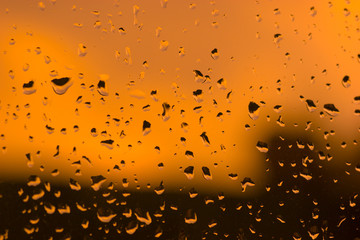 Abstract orange water drops background
