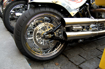 Tires back of motorcycle