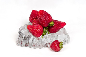 Strawberries on ice
