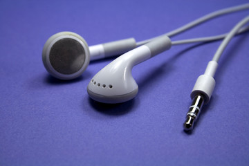 Earphones on Purple
