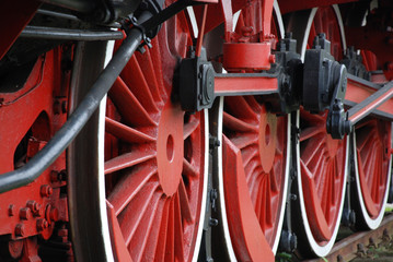 wheels of retro steam train