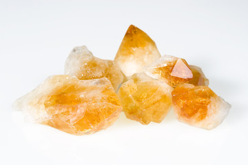 Rough citrine gemstones