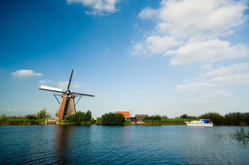 beautiful dutch windmill landscape