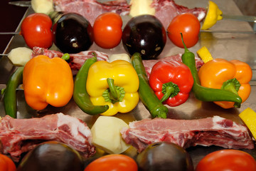 Vegetables on a grill