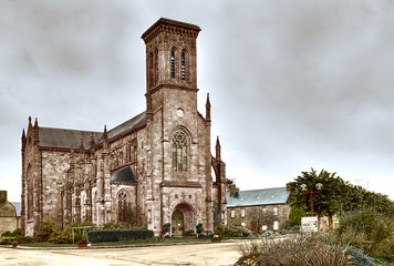 Fototapeta na wymiar Kościół na Starym Rynku w Côtes-d'Armor (Wielka Brytania)