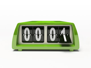 Green watch - counter isolated on white background 3D