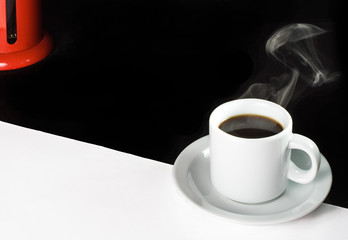 Morning coffee with french press
