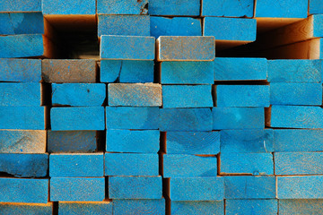 Lumber at a Construction Site