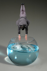Man Diving to Bowl