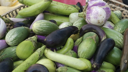 Farmer's market:  assorted eggplant