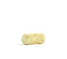 Vitamin C Tablet Against a Pure White Background
