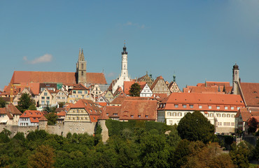 Cityscape of the medieval town Rothenburg ob der Tauber, Germany