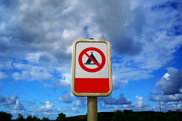 Camping prohibited signal