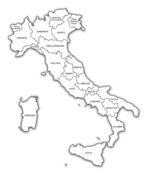 Cartina Italia Regioni Immagini - Sfoglia 19,086 foto, vettoriali e video  Stock