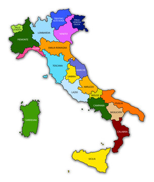 Italia cartina confini regionali