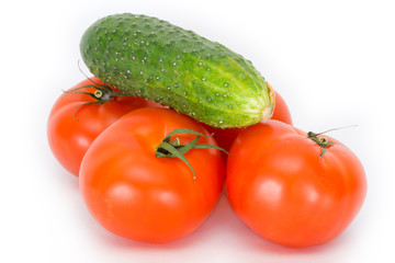 Tomatoes and cucumbers
