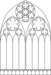 Patterned colour in stained glass window
