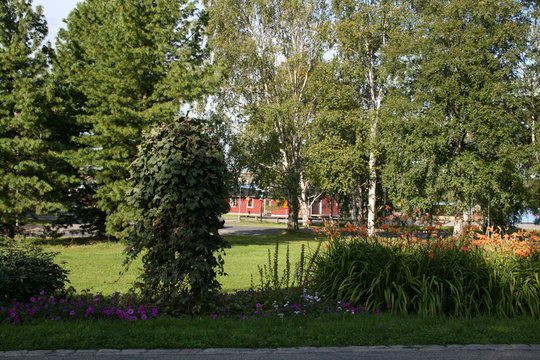 Park scene in Lulea, Sweden