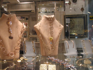 Jewelry on display