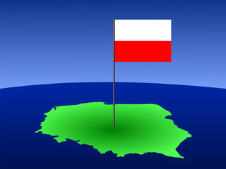 Obraz premium map with Polish flag