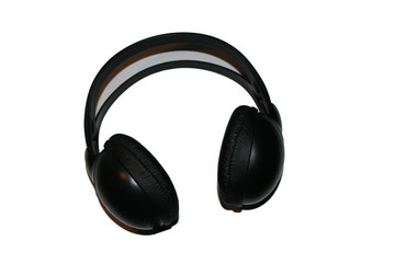 Fototapeta na wymiar black headphones isolated on white