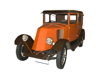 Vintage european car of 1920-30 isolated on white background