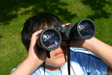 Boy Using His Binoculars