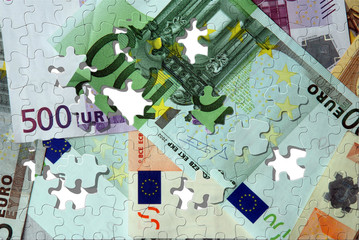 Euro banknotes puzzle