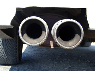 Double exhaust pipe of the tuning car