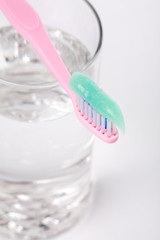 toothbrush and water