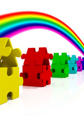 Color Houses and rainbow