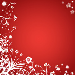 beautiful abstract vector winter floral design