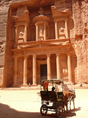 Horse carriage under the Treasury, Petra, Jordan