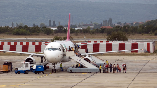 Boarding Airbus A320 in Varna Airport