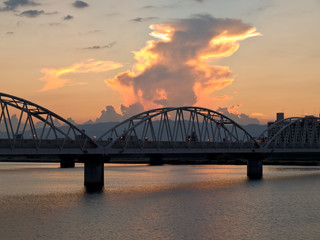 Osaka river at dusk