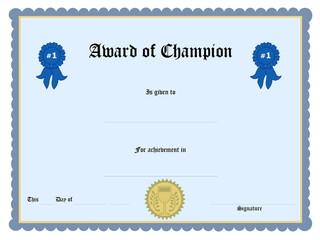 Blank award certificate form