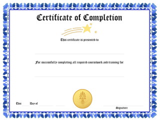 Blank award certificate form