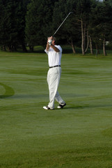 Golfer in action