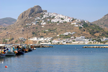 Skyros Island, Greece capital city reflection on port