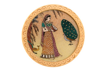 Wooden coaster on white background