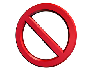 Fototapeta premium Danger or cancel sign